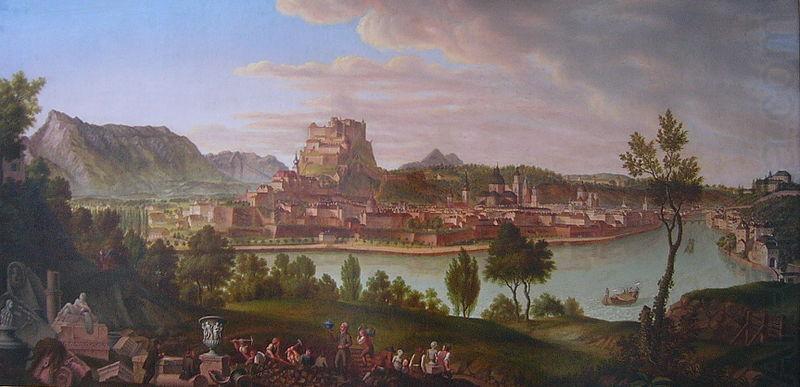 Johann Michael Sattler Ansicht von Salzburg vom Burglstein aus china oil painting image